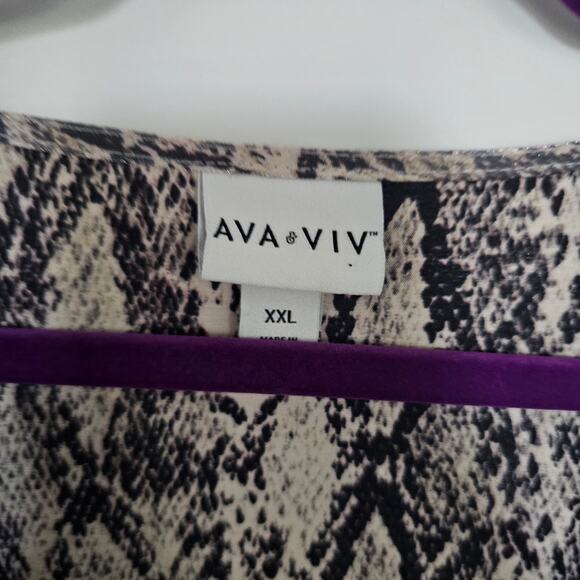 Ava & Viv Long SLEEVES Snakeskin Print Wrap Dress Size XXL - Picture 7 of 8